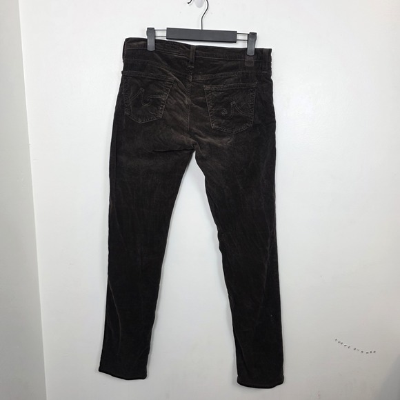 Adriano Goldschmied Brown Corduroy The Stevie Slim Straight Pants Size 29R - Picture 5 of 6